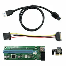 Weyes 0.6 м pci-e 1x к 16X Riser Card Extender PCI Express удлинитель + USB 3.0 кабель для передачи данных/ 15pin SATA к 4PIN Мощность шнур