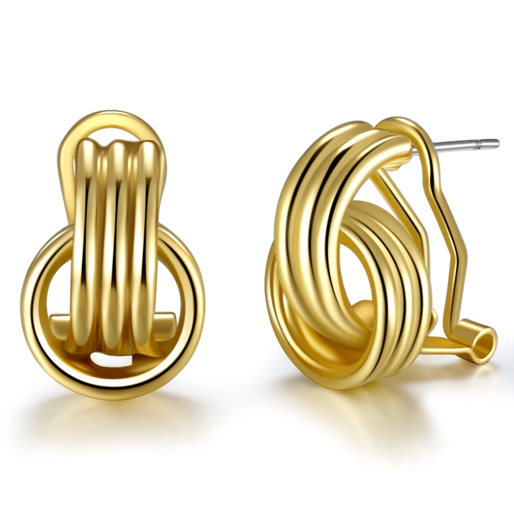 ROXI геометрические серьги женский серебро/розовое золото круглые серьги-гвоздики в виде колец для Для женщин вечерние ювелирные украшения, женские серьги moda - Окраска металла: gold
