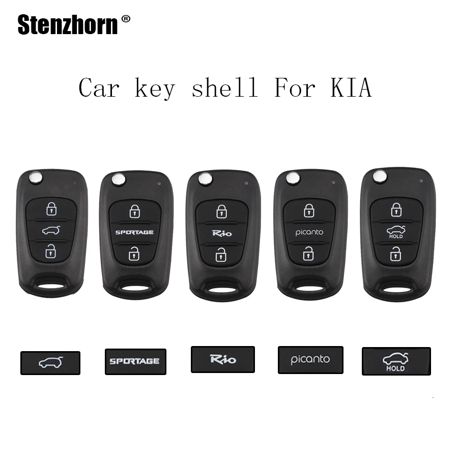 

Stenzhorn 3Buttons Uncut Blade TOY40 Car key shell Case For KIA K2 K5 Rio Piconto Sportage 2006-2013 NO logo