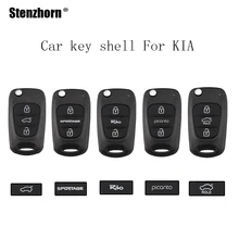 Stenzhorn 3Buttons Uncut Blade TOY40 Car key shell Case For KIA K2 K5 Rio Piconto Sportage 2006-2013 NO logo