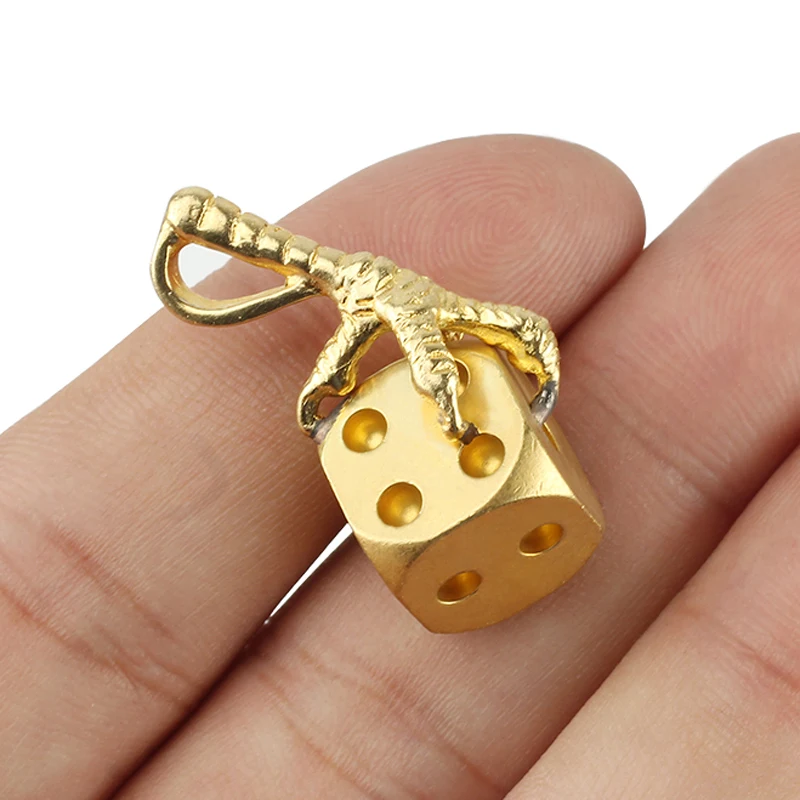 Buy Dragon Claw Brass Keychin Yellow Dice Key Ring Outdoor Camping Small Tool