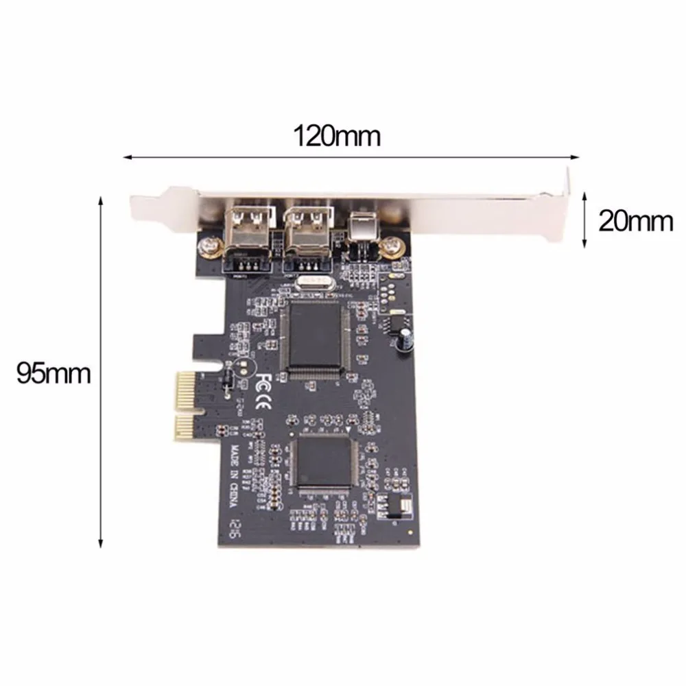 3 порт PCI Express PCI-E FireWire 1394a IEEE1394 внешний контроллер карты для Windows XP/Vista/7 32/64 бит с кабель FireWire