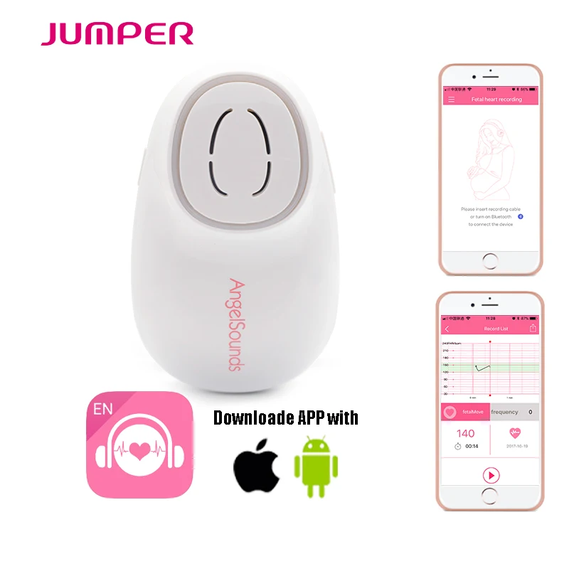 

Angelsound Pocket Fetal Doppler with APP, CE FDA ISO Angel Sounds Heart Pulse Rate Prenatal Unborn Baby Safty Ultrasound Monitor