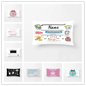

Customized Birth Stats Children Throw Pillow Cover Home Decorative Cotton Polyester Cotton Cushion Covers for Kids Gift