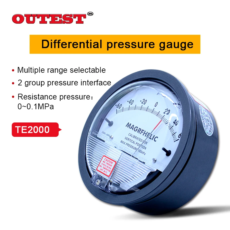 

0-60PA Digital Analog differential manometer gas,digital manometer gauge air clean room table pressure with high precision