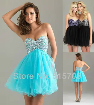 

Blue Black White Pink Sweetheart Sleeveless A-line Short Mini Cheap Formal Gown Cocktail Prom Party Dresses Free Shipping