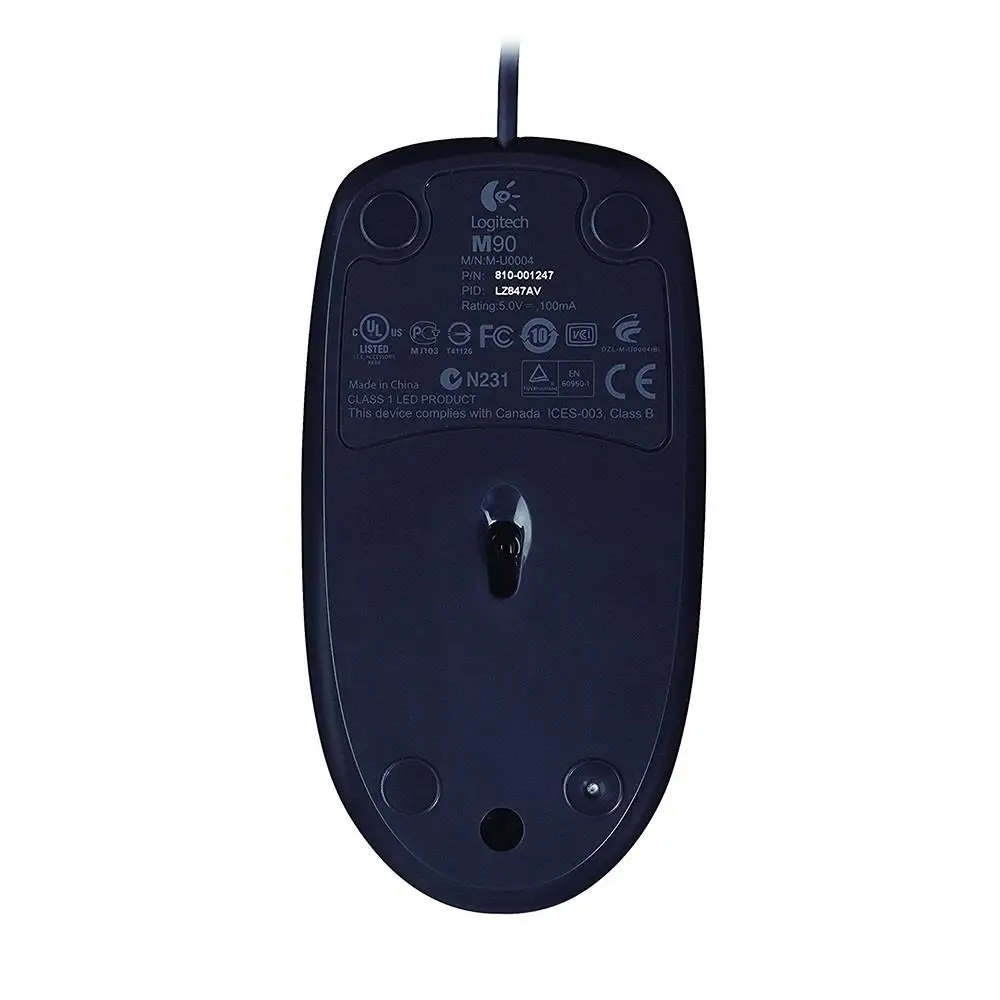 Logitech M90 1000 точек/дюйм Проводная USB оптическая мышь Эргономичный дизайн ноутбук ПК