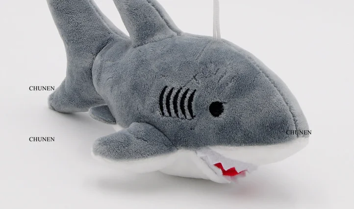 Милая игрушка в виде акулы, океанское животное, мягкие плюшевые игрушки, приблизительно 5-21 см, плюшевая кукла в виде животного с брелоком - Цвет: 18cm