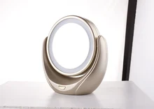 2016 new product good quality Desktop LED Double sided Swivel Cosmetic Makeup Mirror 360 degrees rotatable mirror
