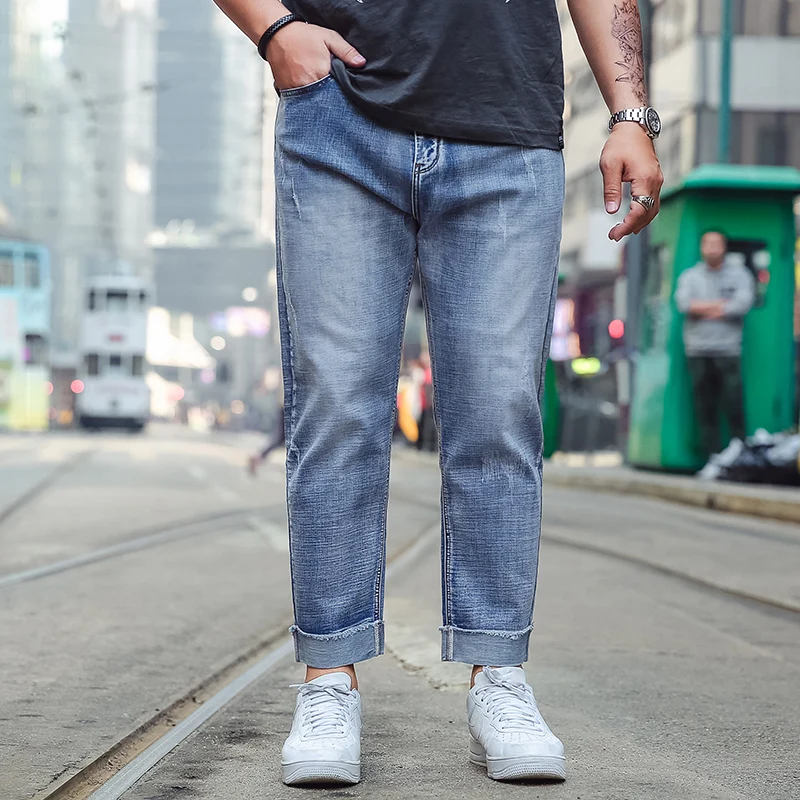 Плюс Размеры S-6XL джинсы для Для мужчин Slim Fit Брюки классические мужские джинсовые