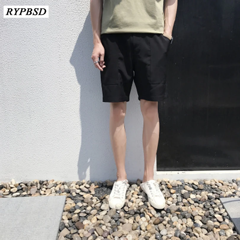 2018 Summer New Fashion Casual Shorts Male Cotton Polyester Solid Color Knee Shorts Men High Quality Black Shorts Men