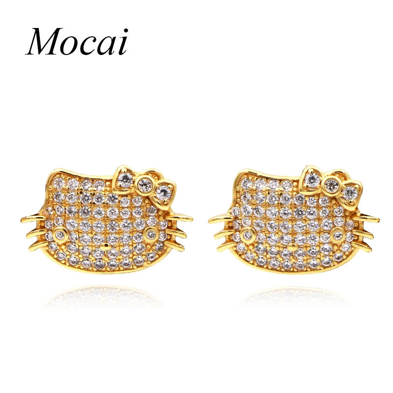 

Mocai Latest Style Animals Shape Cat Stud Earring For Women Fashion Cubic Zirconia Hello Kitty Stud Earrings Jewelry Party ZK40