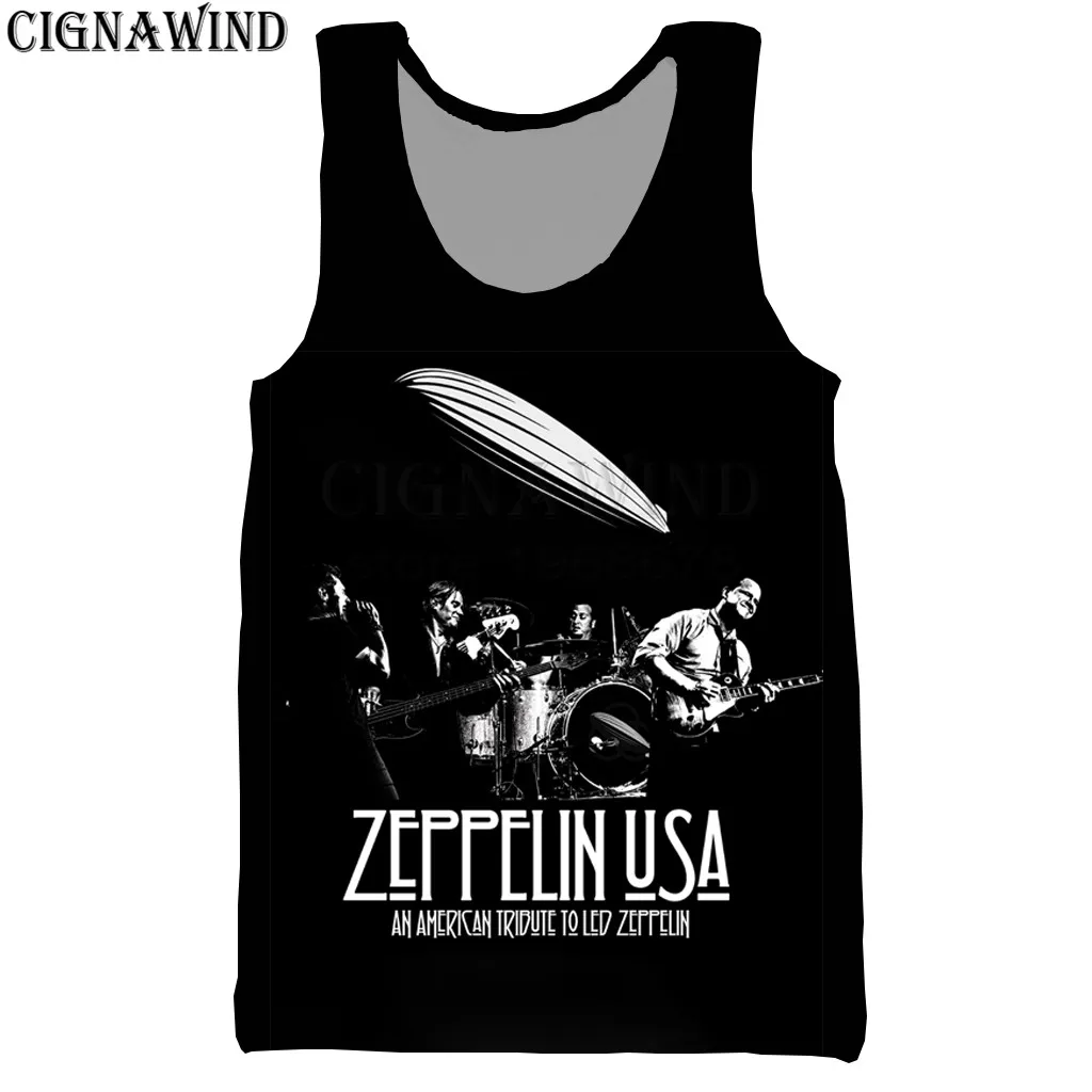 

New Popular vest men/women hip hop Led Zeppelin 3D printed vests casual Harajuku style streetwear Bodybuilding Tops