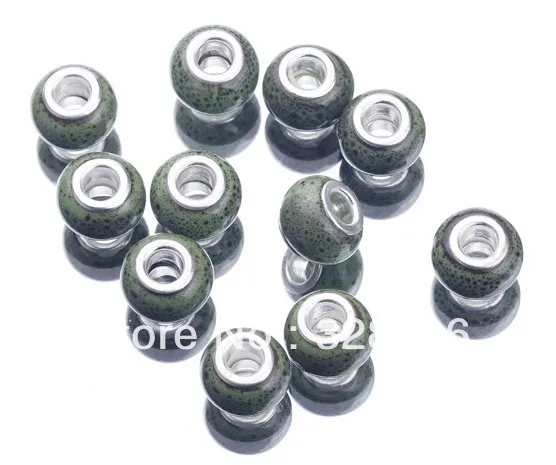 Glass Charms Beads Fit Bracelets diy handcraft New Arrival free shipping 800pcs/lot Green Lampwork glass beads | Украшения и