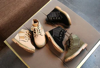 

Autumn and winter new boys and girls children's boots fashion retro boots Martin boots baby cotton shoes plus velvet tide cotton