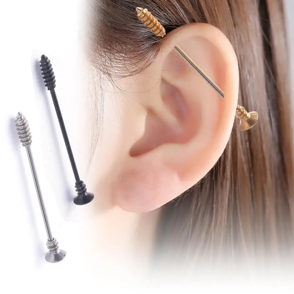 

HOT Screw Industrial Scaffold Wrap Bar Ear Cartilage Helix Barbell Piercing Jewelry