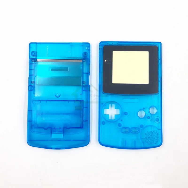 E-house прозрачный синий корпус Корпус чехол с пластиковым экраном Лен замена на запчасти для Gameboy для GBC игровой консоли
