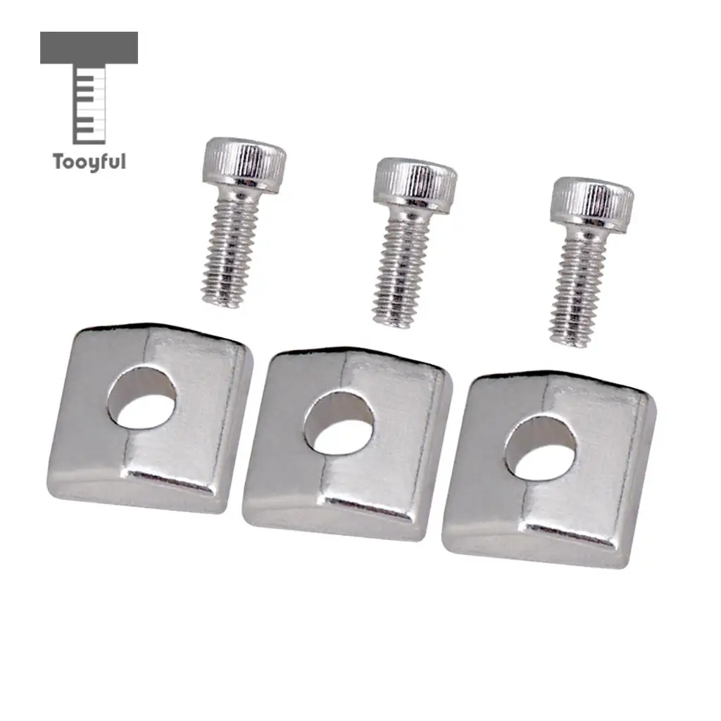 Tooyful 3pcs Guitar Locking Nut Clamp&Screws for Tremolo Bridge Parts
