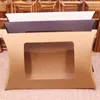 10pcs box &10 Inner Card 2022 New DIY Kraft Paper window Pillow Box Necklace Jewelry Display Clear Pvc Pillow Box ► Photo 3/6