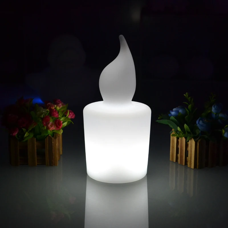 

Colors changeable big H28cm LED rechargeable candle light table lamp waterproof with 110/220V adapter and remote controller