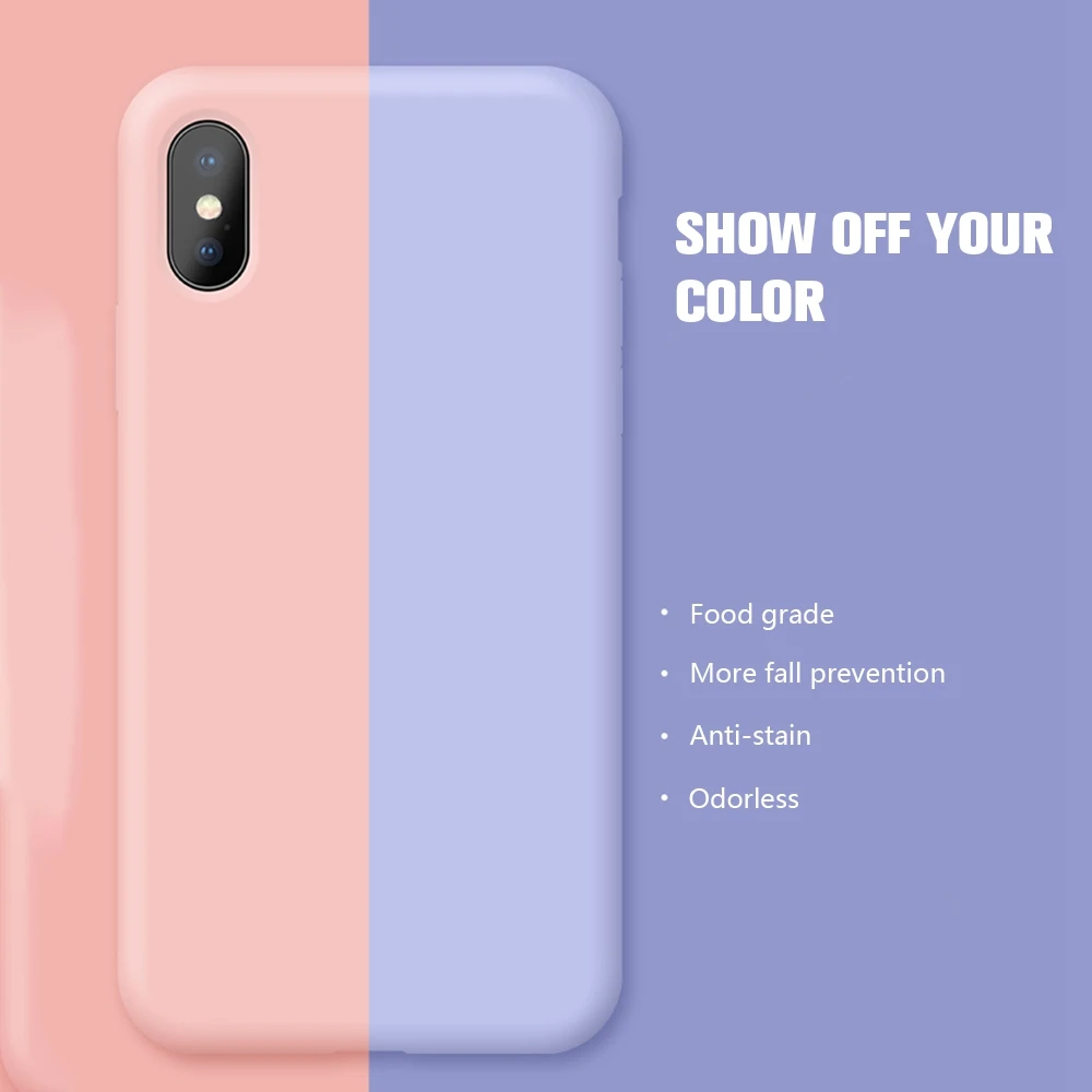 

Phone Case For iPhone 7 Case Original Silicone Cover For iPhone 11 Pro XS Max Case For iPhone 7 8 6 6S Plus X XR 8plus Coque