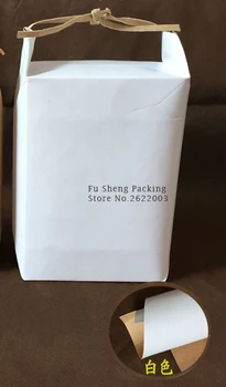 

XL size packing 20kg rice Kraft paper bags/ paper gift bags/food paper box/Cookies Walnut dry fruit stand box 100piece\lot