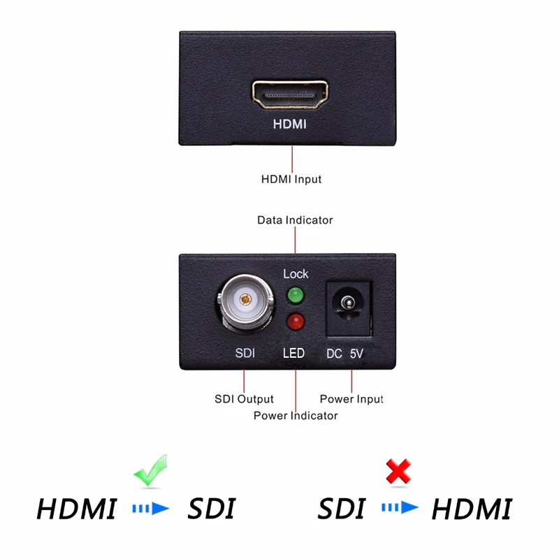 3G HDMI в SDI конвертер Mini HD BNC SDI/HD SDI/3G 1080P Мультимедийный адаптер мини размер для HDTV с