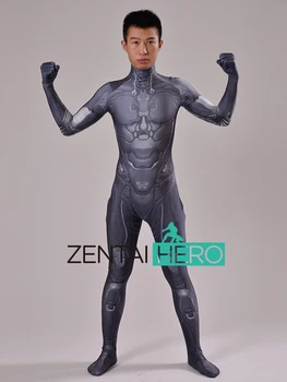 

ZentaiHero 2017 3D Print Male Halo Costume Master Chief Game Cosplay Superhero Costume Spandex Zentai Catsuit For Halloween