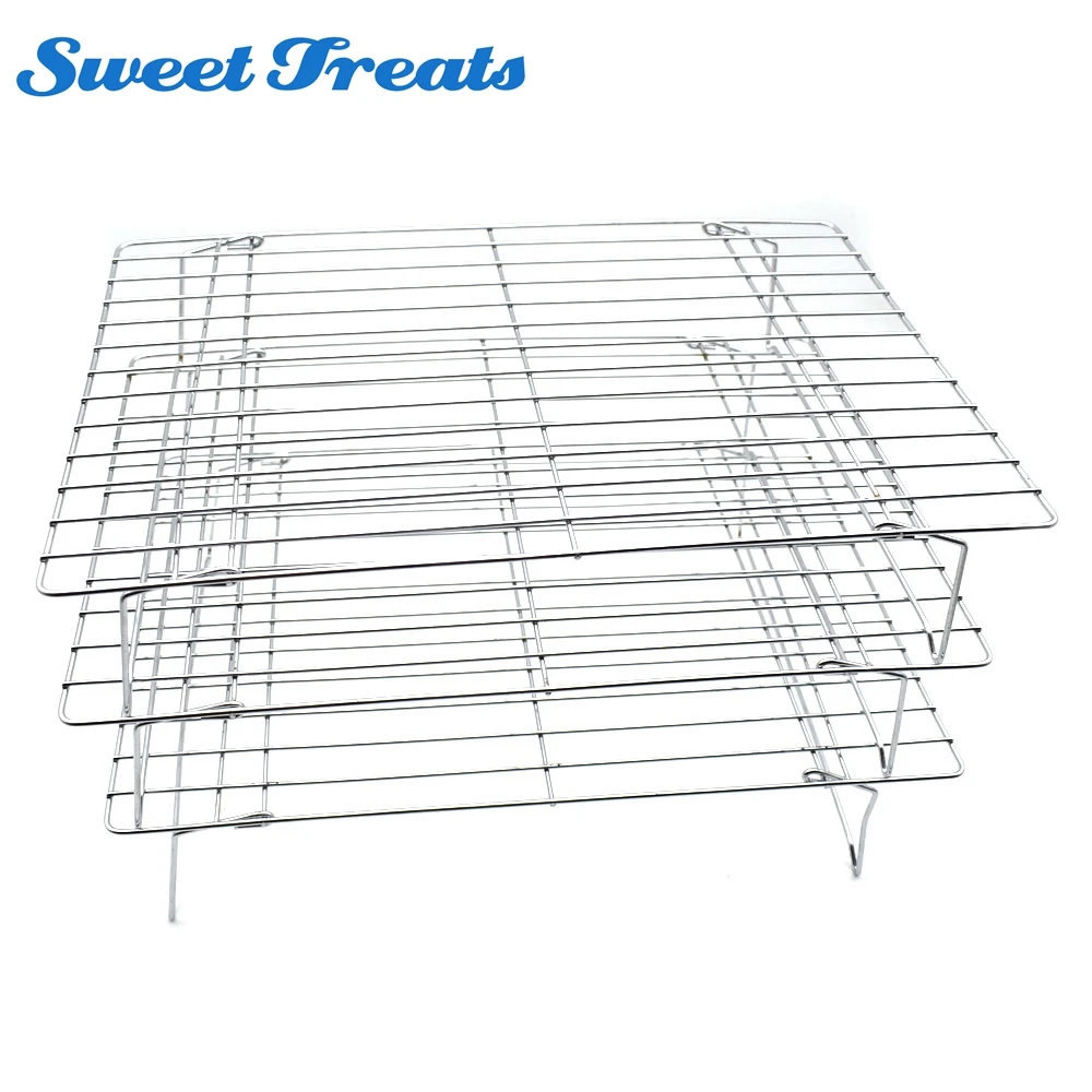 

Sweettreats Grade Stainless Steel 3-Tier Stackable Cooling Rack Set