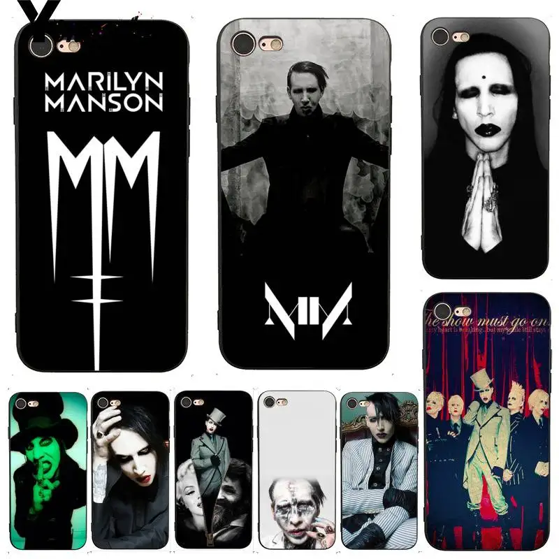 

Yinuoda For iPhone 7 6 X Case Marilyn Manson Coque Shell DIY Colorful Phone Case for iPhone 7 X 6 6S 8 Plus 5 XS XR XS XR