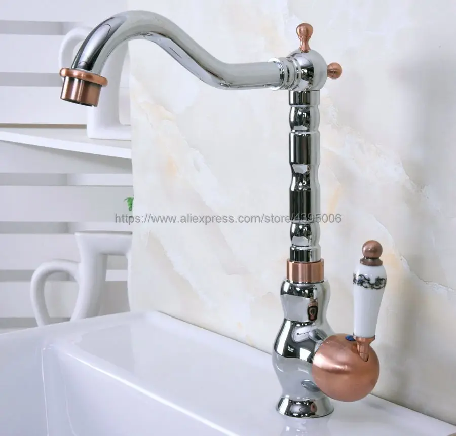 

Basin Faucet Swivel Spout Modern Chrome Bathroom Sink Mixer Taps Single Lever Faucet Bnf911