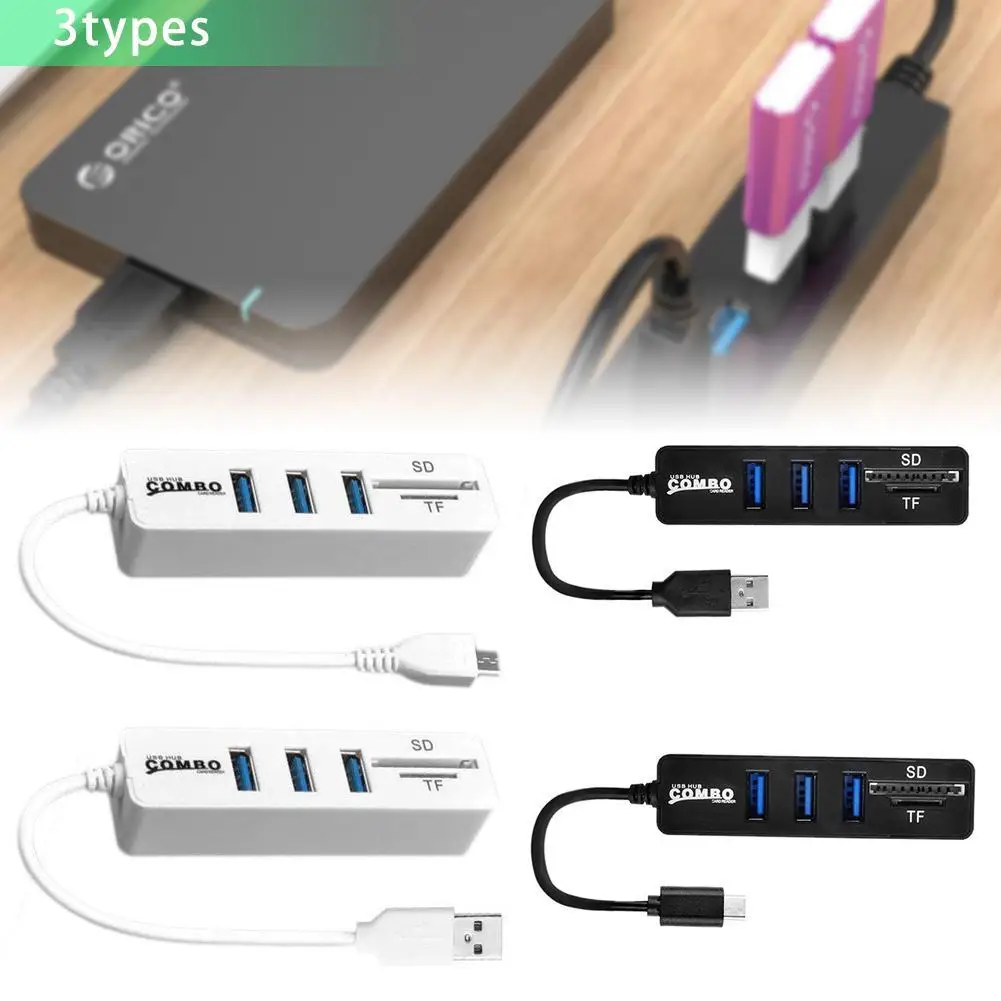 2 в 1 мини разветвитель с 3 портами USB 0 и кардридером|hub splitter|splitter hubhub usb mini |