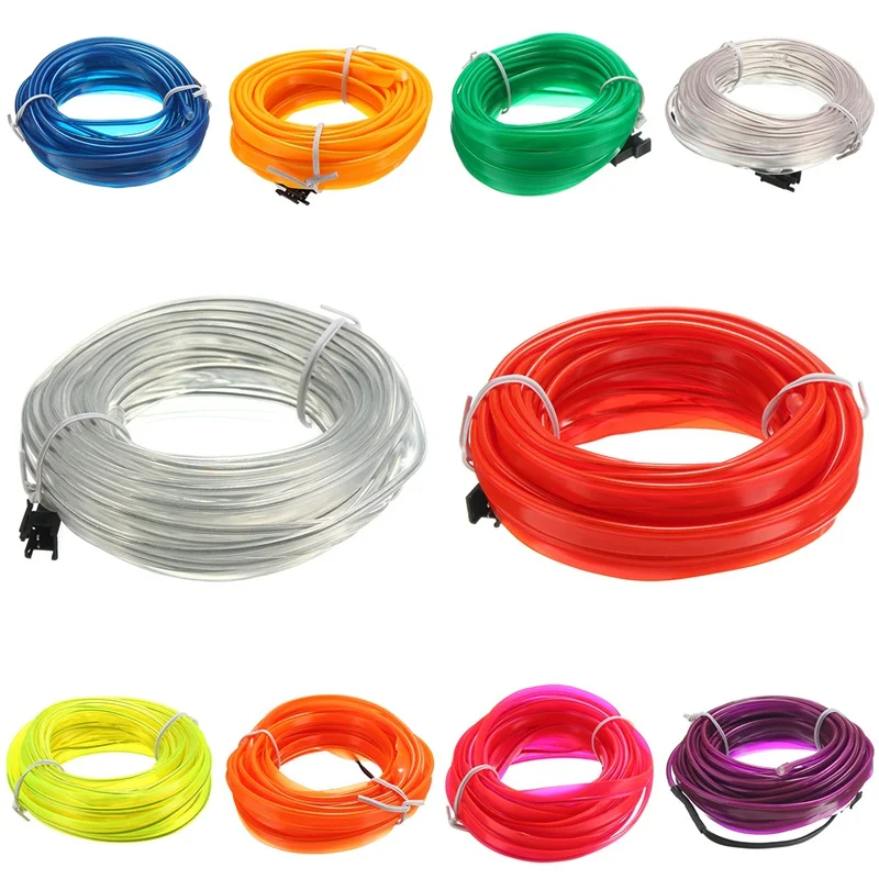 Waterproof LED Strip Light Neon Lights Glow EL Wire Rope Tube Cable 10 Colors Choice Dance Party Clothes Car Bike Decor 5M Waterproof LED Strip Light Neon Lights Glow EL Wire Rope Tube Cable 10 Colors Choice Dance Party Clothes Car Bike Decor 5M