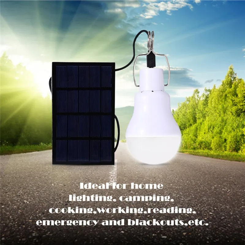 

Solar Powered lamp Portable Led Bulb Energy Saving Solar Panel With Exquisite hook Lighting for Camping Hiking Fishing #