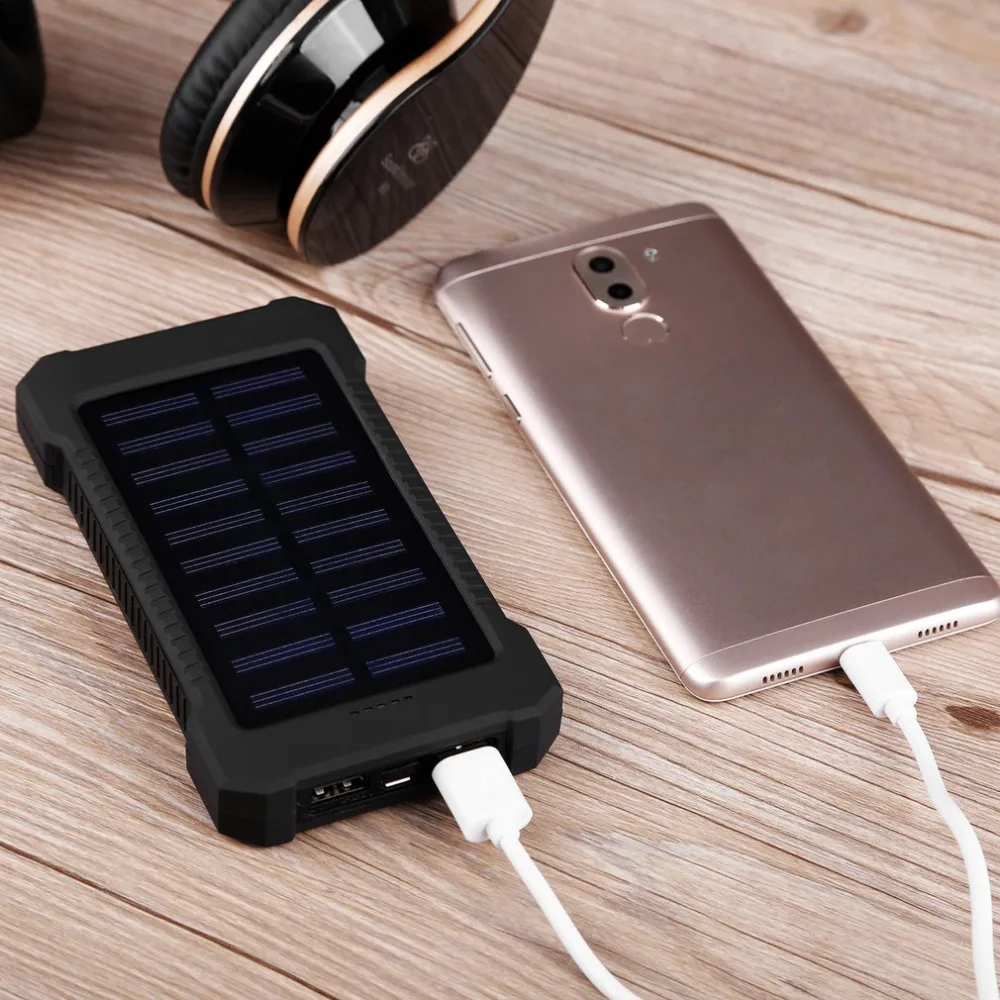 Двойное зарядное устройство USB на солнечной батарее водонепроницаемое 300000 мА/ч