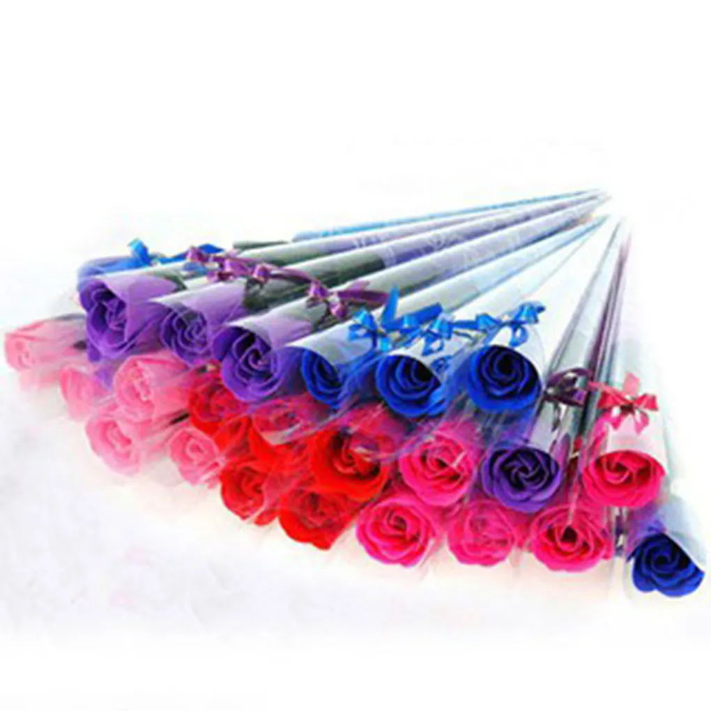 

5 Colors New Rose Shaped Soap Decoration Soap Rose Flower Petals Bath Soap Essential Oil Rose Soap Valentine's Day Gift