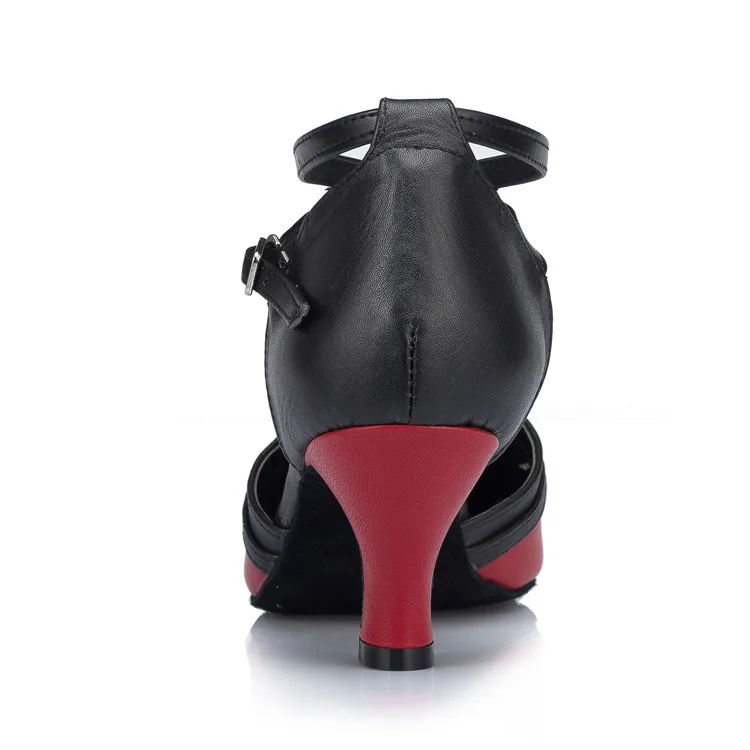 HXYOO/женские туфли для латиноамериканских танцев; мягкая сатиновая подошва; красные и черные туфли для бальных танцев; женские кроссовки; JYG424/805