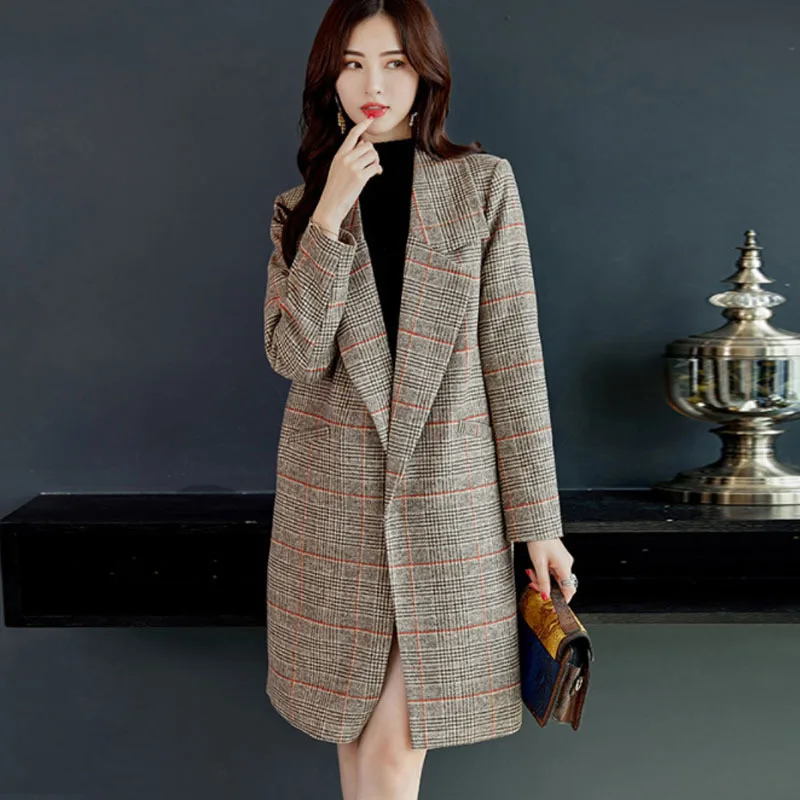 

cappotto donna lattice Woolen coat female Loose Wool Blend Coat and Jacket for women Coats Autumn Winter manteau femme hiver