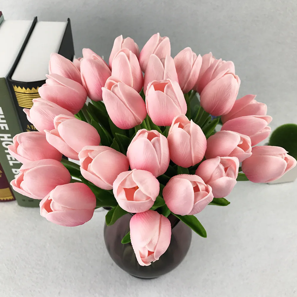 Bossrandy Artificial Tulips Real Touch Fake Latex Flowers 15 Pcs Eco-Friendly Holland Mini Tulip for Wedding Decor DIY Home Party Cream Bossrandy Artificial Tulips Real Touch Fake Latex Flowers 15 Pcs Eco-Friendly Holland Mini Tulip for Wedding Decor DIY Home Party Cream