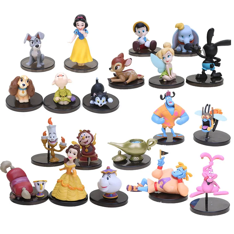 20pcs-WCF-Classic-Characters-Snow-White-Dopey-Tramp-Figaro-Peter-Pan-Oswald-Pinocchio-Bambi-PVC-Figures