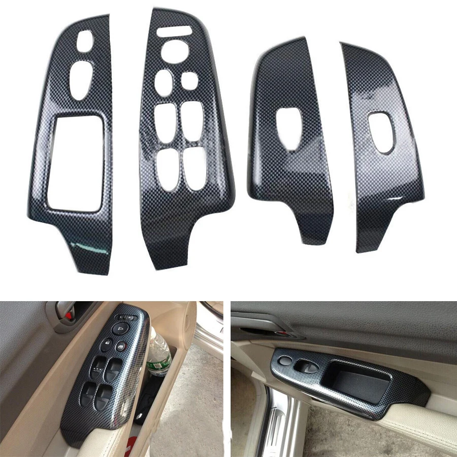 YAQUICKA 4Pcs/set Car Interior Armrest Window Lift Switch Button Panel