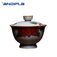 180 мл Цзиндэчжэнь керамическая крышка чаша винтажная ручная подглазурная роспись узор домашний Китайский кунг-фу Чайник Пуэр семейный подарок