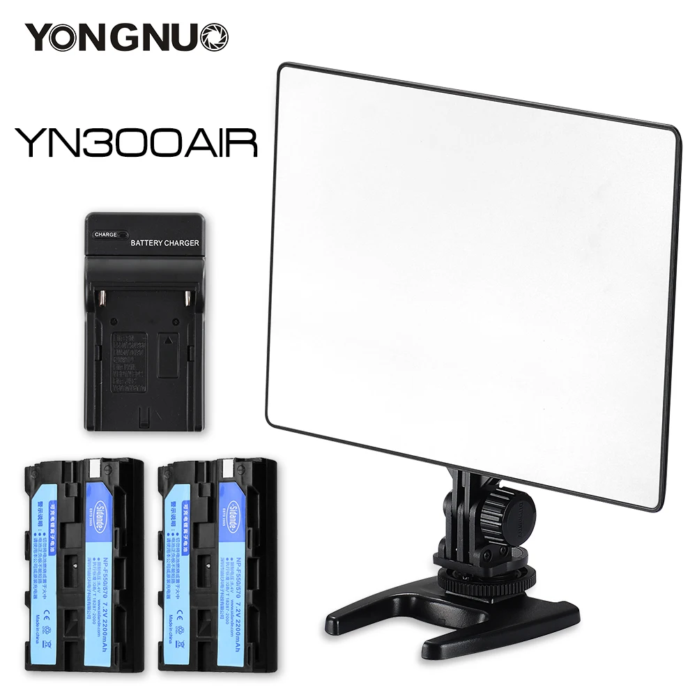 YONGNUO YN300 Air Светодиодная лампа для видеосъемки 3200K 5500K с 2 внешними аккумуляторами