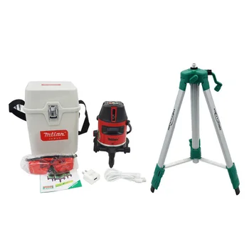 

3D Laser Level 5 Lines 6 Points 360 Degrees Rotary LD 635nm Outdoor Mode Receiver And Tilt Slash Available Auto Line Laser Level