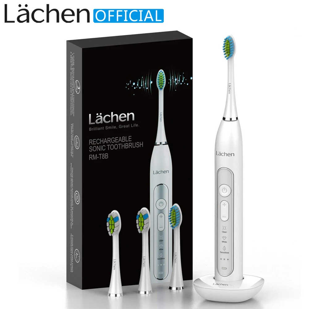 

Lachen RM-T8B Ultrasonic Electric Toothbrush Health USB Rechargeable Upgraded 3 Modes Waterproof Sonic Electrric Toothbrush