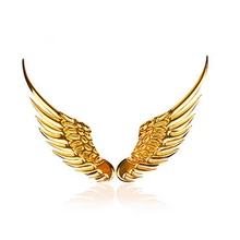 1 пара 3D металлического ангела декоративное крыло значок эмблема из хрома Автомобильная наклейка(серебро, Золотой
