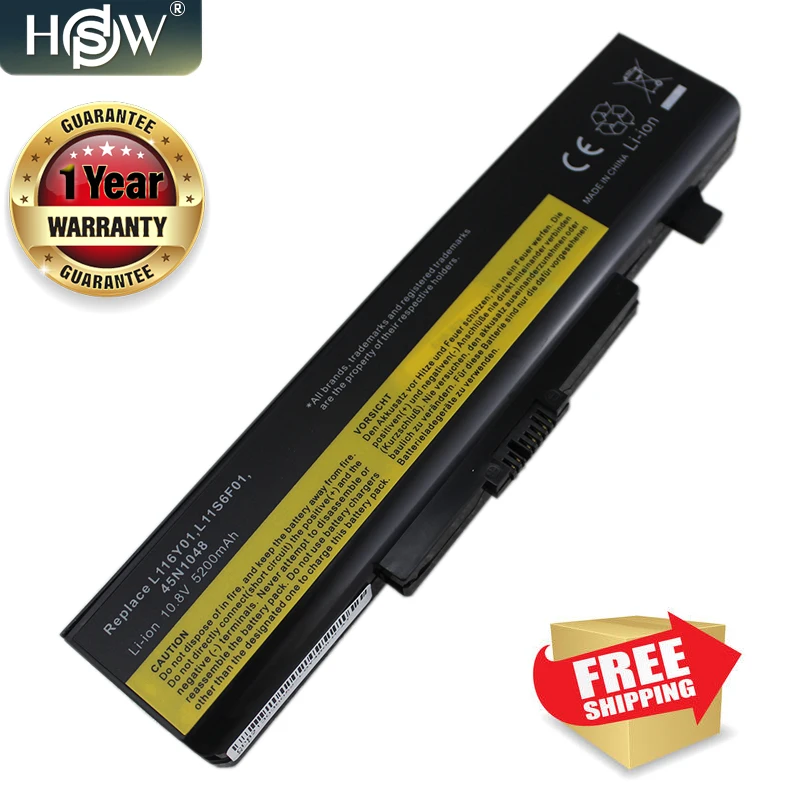 HSW Новый 6 ячейный Аккумулятор для ноутбука LENOVO G580 Z380 Z380AM Y480 G480 V480 Y580 G580AM L11S6Y01