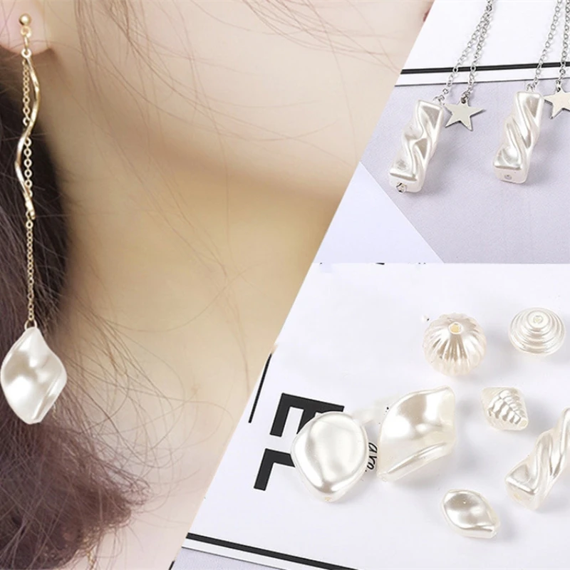 

20pcs Pearl Color Irregular Shape Beads for DIY Stud/Drop Earrings Making Accessories Women Girls Handwork Jewelry Findings