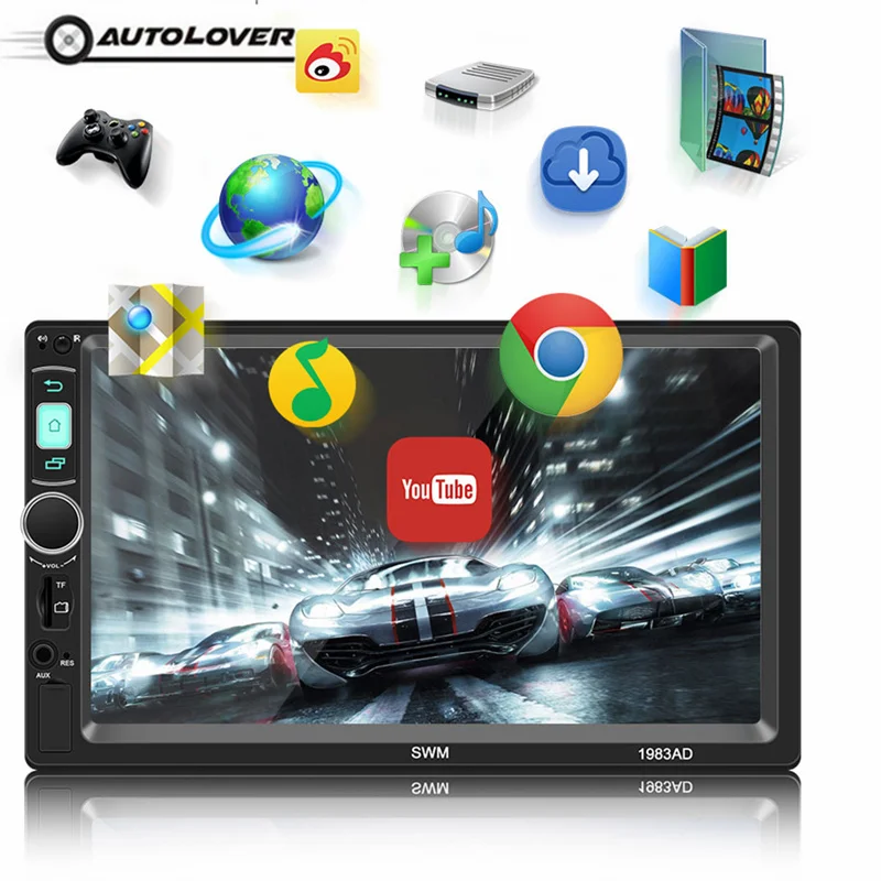 

2 Din Android System Car Multimedia Player AM / FM Stereo Radio 7 inch Touch Screen Wifi Bluetooth GPS Navigation