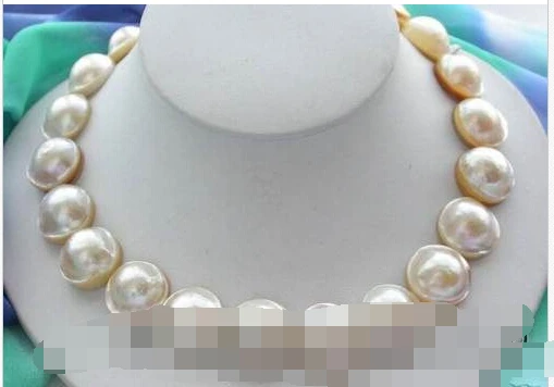 

~~ BJC 00044 white lunette south sea mabe pearl necklace Discount AAA
